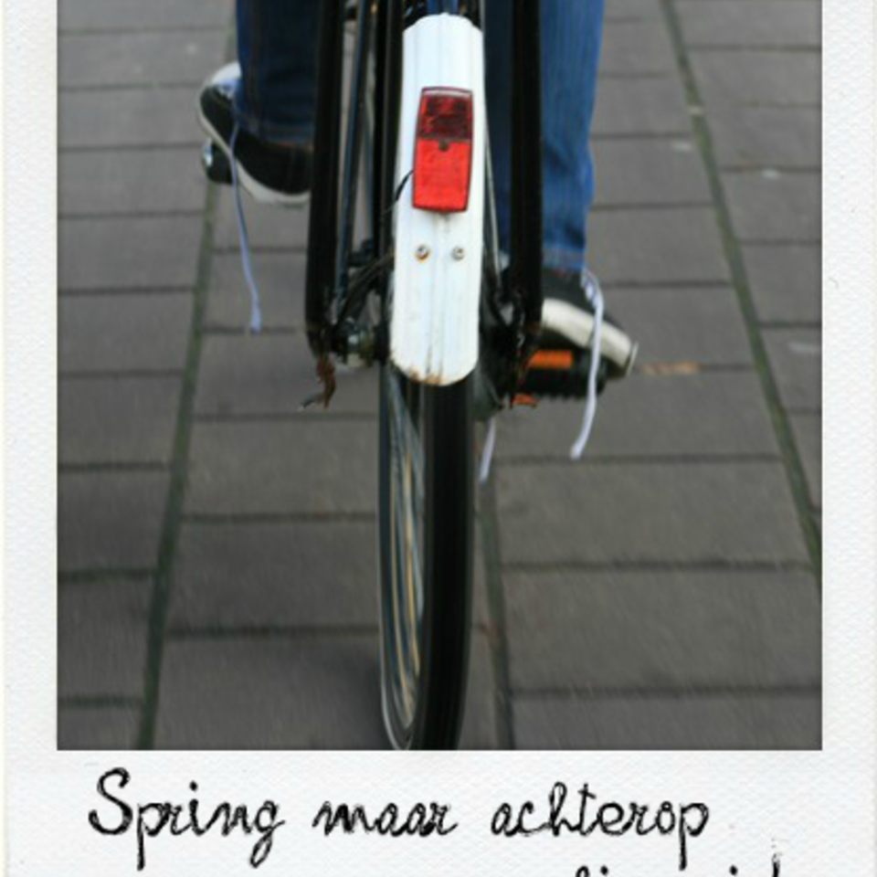 Spring maar achterop bij mij