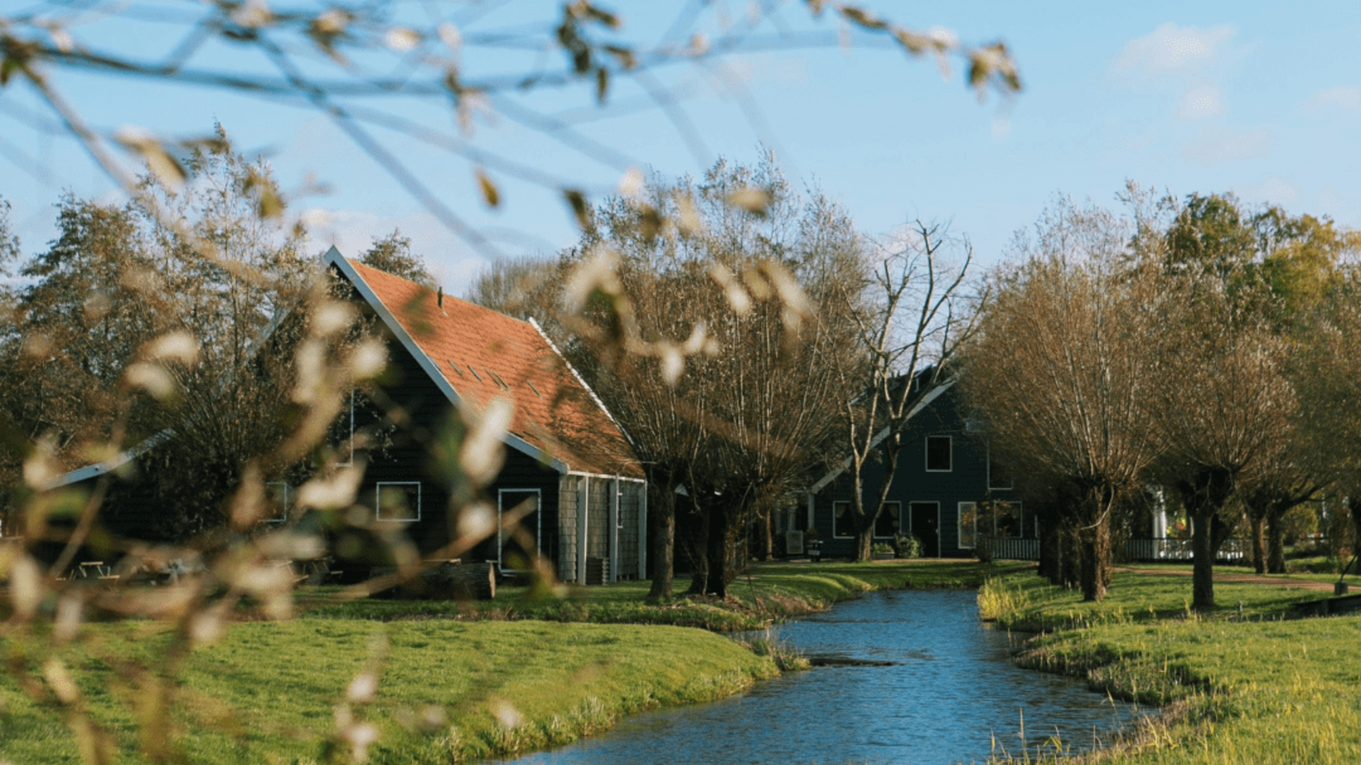 Beeld van grasveld met huis